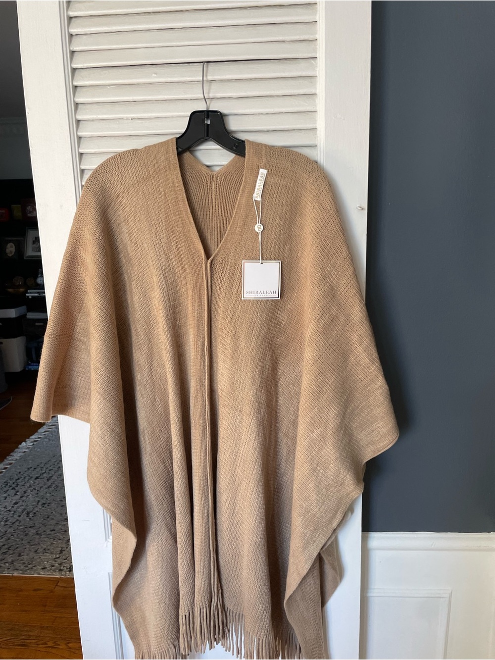 Brand New with tags Shiraleah Camel Knit V Neck Sweater Poncho